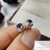 Natural Amethyst Stud Earring, 925 Sterling Silver Earring, Handmade Jewelry, Purple Amethyst Crystal Stud Earrings, Bridesmaid Gift, Gift
